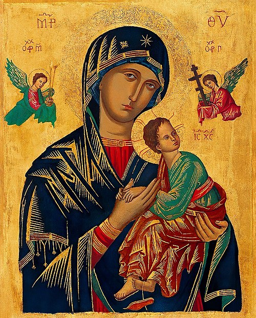 Our Lady of Perpetual Help, Byzantine icon, possibly 13th or 14th century