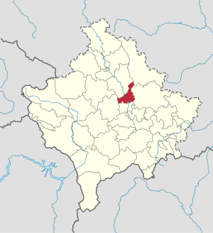 Location of Obiliq municipality in Kosovo (clickable map)