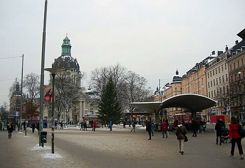 Odenplan with Gustaf Vasa Church in the background. 2006 Odenplan2006.jpg