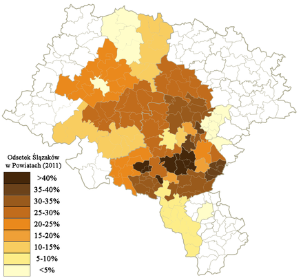 Silesians in the Opole and Silesian Voivodeships of Poland (2011 census)