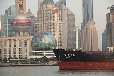 Ship in Front of Oriental Pearl Tower