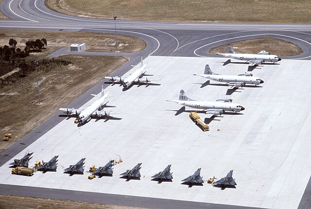 Australian, New Zealand, and United States aircraft during a military exercise in 1982