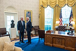 Clinton with President Joe Biden in the Oval Office in February 2023. P20230202AS-1690 (52734013062).jpg