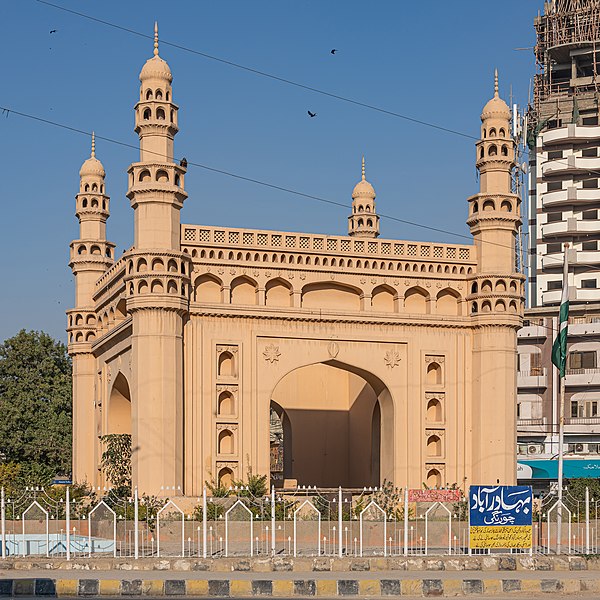 A replica of the Charminar built by Hyderabadi Muslims in Bahadurabad, Karachi, Pakistan