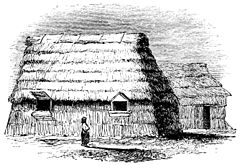 Ainu houses (from Popular Science Monthly Volume 33, 1888).