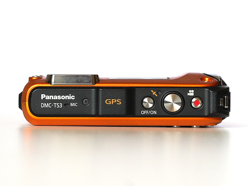 File:Panasonic Lumix DMC-TS3 (orange, top view).JPG