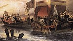 Paul Delaroche - A Barcaça Estadual do Cardeal Richelieu no Ródano - WGA06263.jpg