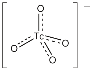 Pertechnetate chemical compound containing pertechnetate ion