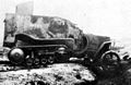 French experimental semi-tracked armoured car Peugeot-Kégresse during testing in 1923