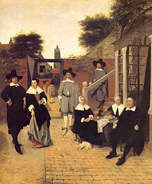 Portrait de famille dans une cour de Delft (1658-1660), Académie des beaux-arts de Vienne.