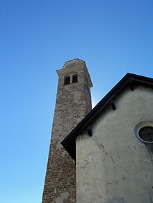 Il campanile della chiesa di Santa Barbara