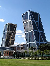 Gate of Europe towers in Madrid, Spain (1989–96)