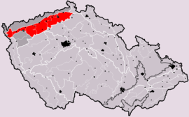 Podkrušnohorská oblasť na mape Česka