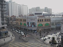 The junction of Newport Road, Queen Street and Dumfries Place