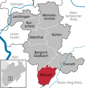 Li position de Rösrath in Nordrhen-Westfalia