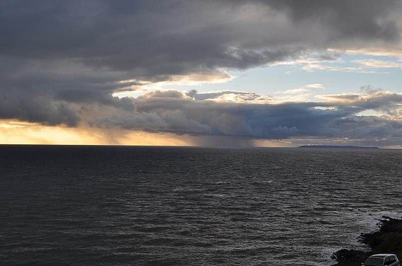 File:Rain passing to the south of Lundy - geograph.org.uk - 2123649.jpg