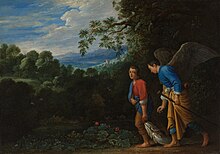 Tobias, Raphael and the fish (Pieter Lastman: illustration to the Book of Tobias Raphael and Tobias.jpg