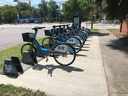 Bicycles available for rental in downtown Columbia