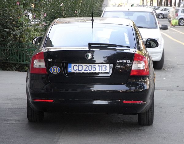Car with diplomatic plates