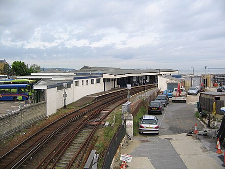 Ryde Esplanade railway station with one platform in use and other out of use. Ryde, Isle of Wight, Hampshire, England, U.K.