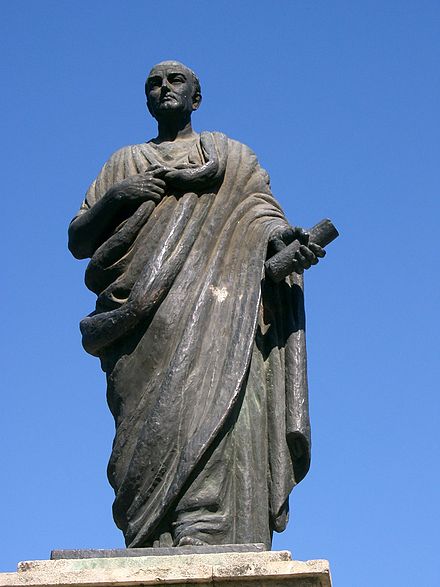 Modern statue of Seneca in Córdoba