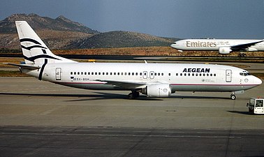 Αεροσκάφος Boeing 737 (SX-BGH) της Aegean Airlines.