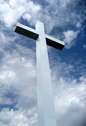 Sagemont Church Cross at the intersection of Beltway 8 and Interstate 45 in Houston, Texas, USA. It was inaugurated in 2009 and measures 51.82 meters.