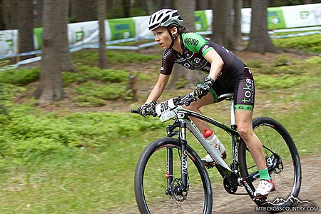 Samara Sheppard at UCI World Cup XCO XCE 2 Nove Mesto na Morave 2013.jpg