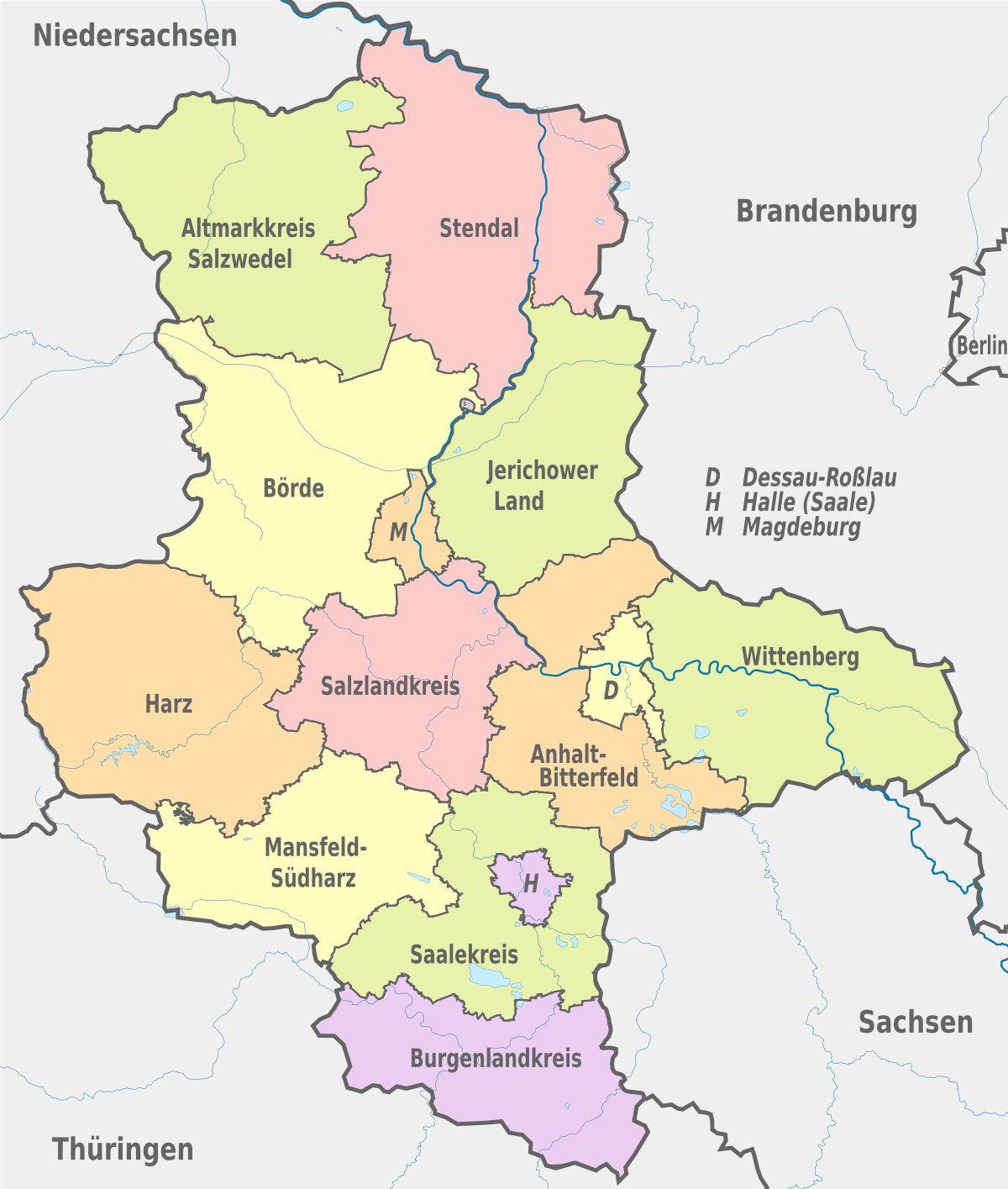 Liste der Landkreise und kreisfreien Städte in Sachsen-Anhalt – Wikipedia