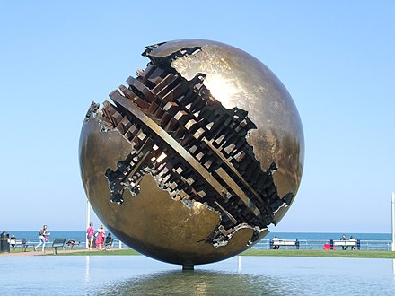Sphere Within Sphere by Arnaldo Pomodoro. Pesaro
