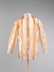 Striped barong tagalog made from piña in the Metropolitan Museum of Art (c.1850)