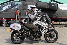 SAF Military Policemen on their motorcycles during the 2022 Army Open House. Singapore Armed Forces Military Police during AOH 2022 300522.jpg