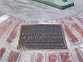 The National Register of Historic Places plaque on the first traffic rotary in the United States located at the intersection of River Street and Pleasant Street, South Yarmouth, MA.