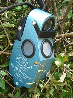 Relascope Instrument for measuring tree dimensions in forest surveys