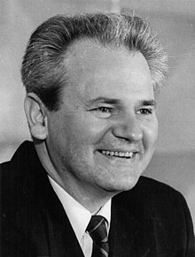 Slobodan Milosevic was a prominent political figure in the former Yugoslavia. His leadership was controversial, with critics stating his government continued to be authoritarian despite constitutional changes. Stevan Kragujevic, Slobodan Milosevic, portret (cropped).jpg