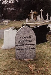 Stokowski's grave at East Finchley Cemetery. Stokowski Leopold grave.jpg