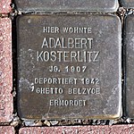 Snublesten til Adalbert Kosterlitz, Leisniger Strasse 8, Mittweida.JPG