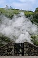 Image 679Stone fence around hot springs at Caldeiras das Furnas, São Miguel Island, Azores, Portugal