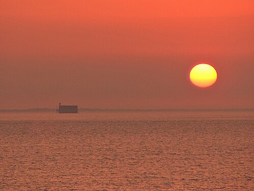 Sunset over Fort Boyard, France