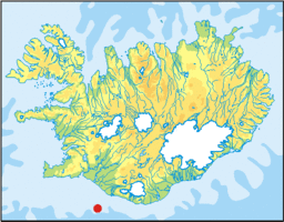 Surtsey ligger uden for det sydvestlige Island.