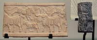 Susa III/ Proto-Elamite cylinder seal, 3150–2800 BC. Louvre Museum, reference Sb 1484