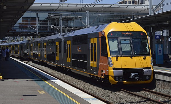 An A set at Ashfield station, operating on the Sydney Trains network