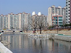 An artificial island in Jukjeon, Yongin