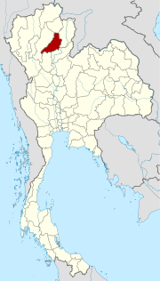 Karte von Thailand mit der Provinz Phrae hervorgehoben