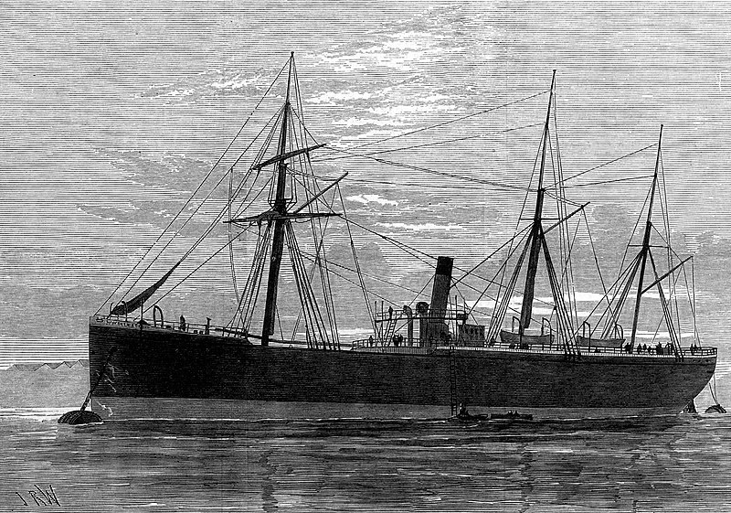 File:The Bywell Castle, Screw-Steam Collier, as she lay at Deptford after the collision.jpg