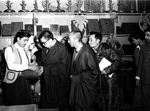 The Holiness the Dalai Lama visited the Kashmir Art Emporium at Calcutta, during his visit to the city, on January 21, 1957B.jpg