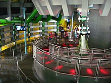 Overhead view of Hulk's themed queue prior to refurbishment