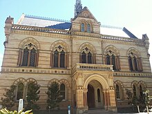 This is a photograph of the Mitchell Building, the oldest building on campus, which originally made up the entire University of Adelaide.