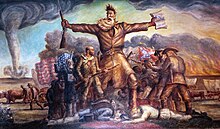 Main section of Tragic Prelude, a mural by John Steuart Curry in the Kansas State Capitol The Tragic Prelude John Brown.jpg