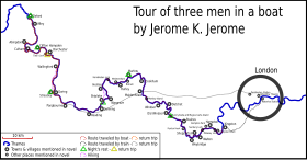 Трое в лодке — карта маршрута